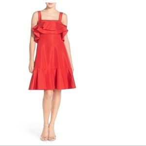 Jill Stuart Cotton & Silk A Line Red Dress